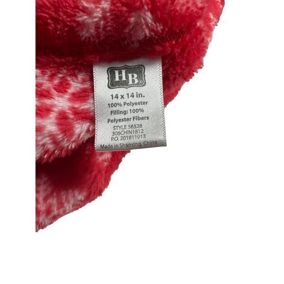 Reindeer Lovey Security Blanket Red Snowflakes Christmas HB 12"x 13" Minky - Picture 4 of 7